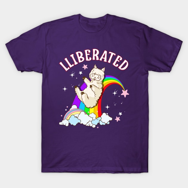 Rainbow Llama Gay Pride Funny Gift T-Shirt by creative